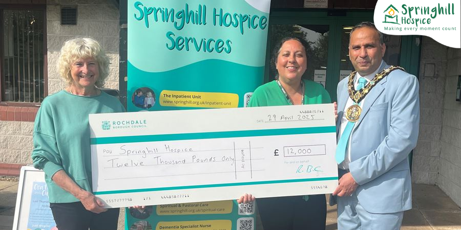 Springhill Hospice receives donation from scheme supported by Rochdale Borough Council
